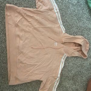 light pink cropped adidas hoodie
